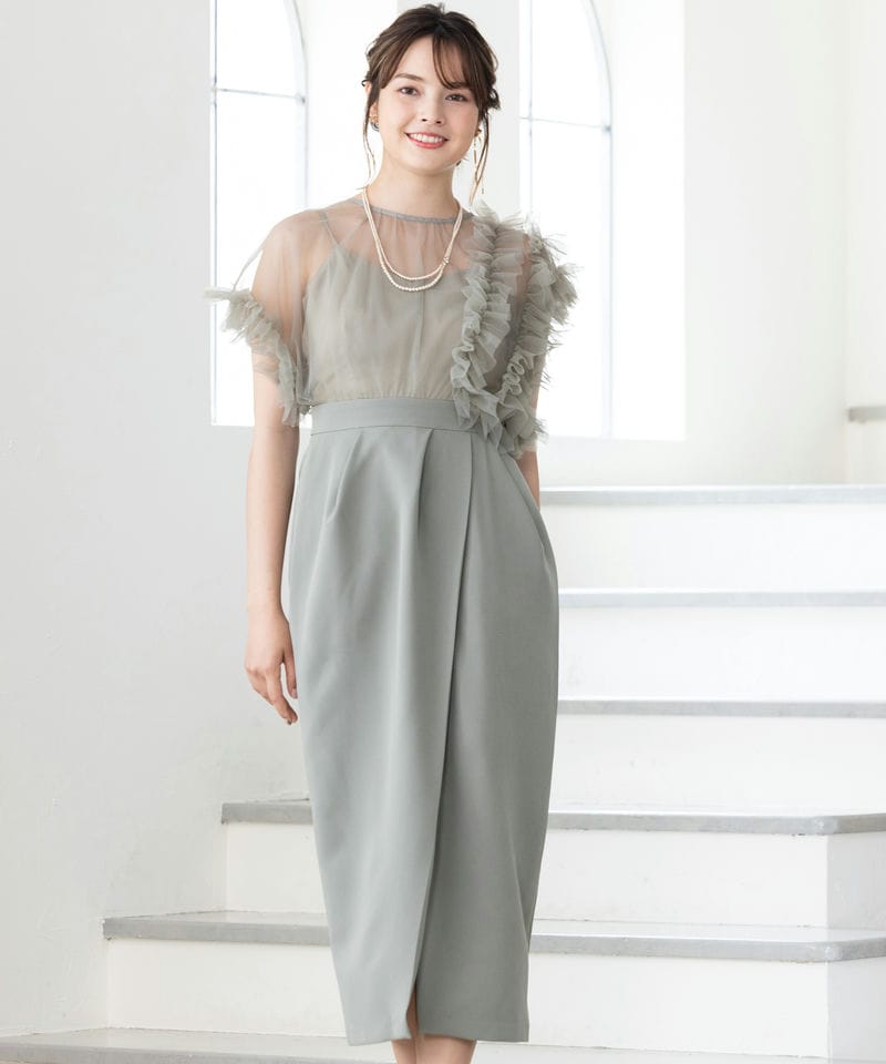 LAGUNAMOON ラグナムーン LADYチュールドッキングコクーンドレス