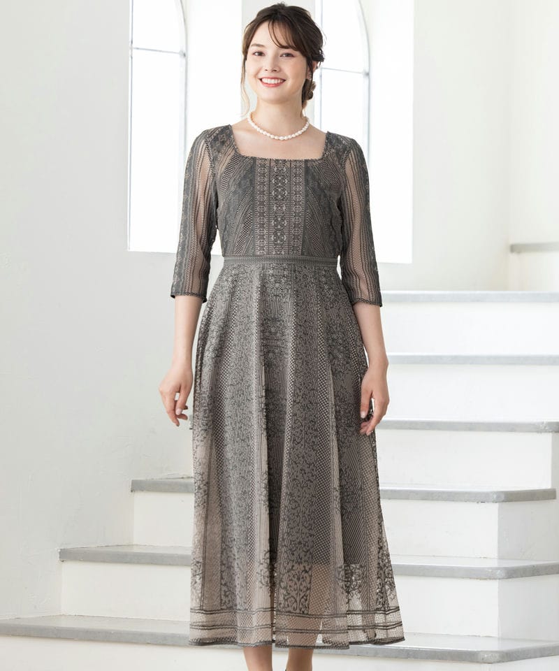 FRAY I.D フレイアイディー オーナメントパネルスクエアードレス