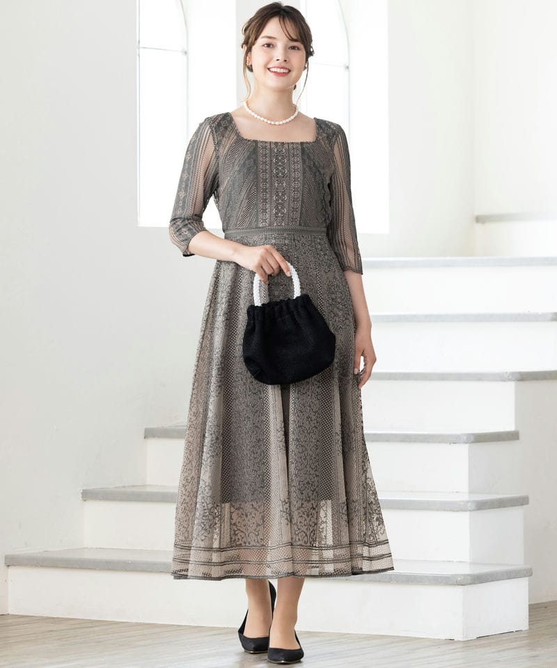 FRAY I.D フレイアイディー オーナメントパネルスクエアードレス