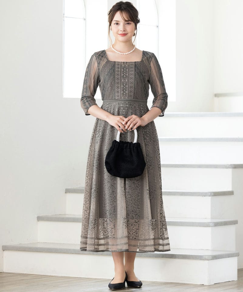 FRAY I.D フレイアイディー オーナメントパネルスクエアードレス