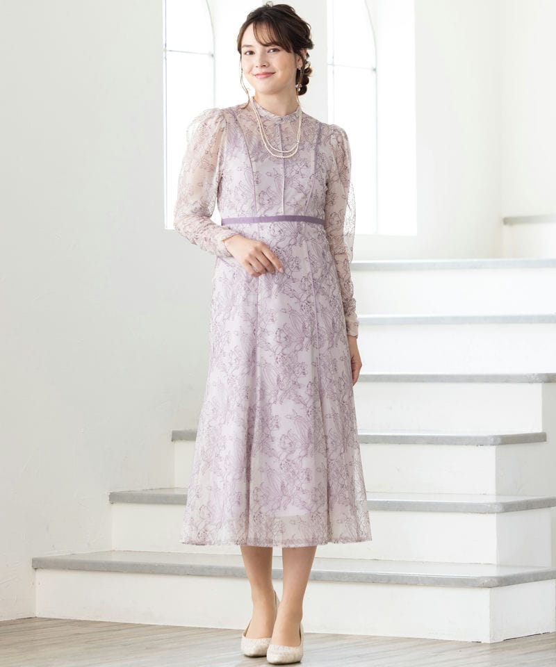 JILL STUART ジルスチュアート ラッセルレースパイピングドレス ピンク