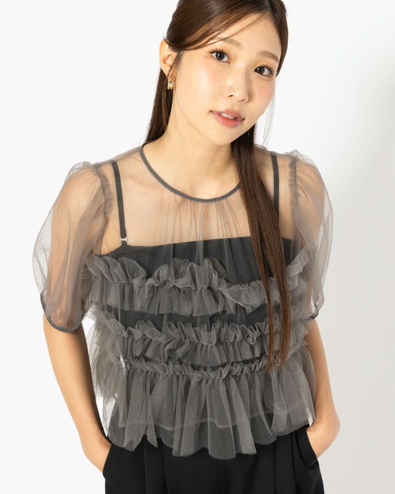 FRAY I.D フレイアイディー チュールブラウスセットコンビネゾン