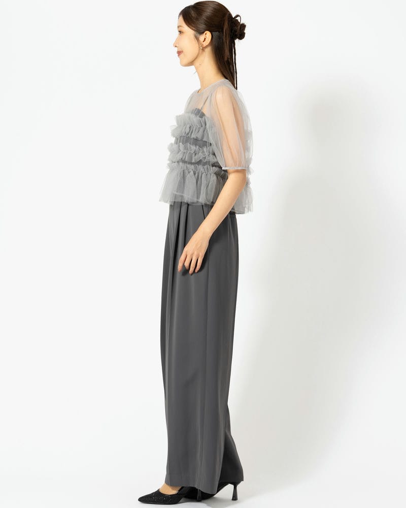 こ*ら様 FRAY I.D チュールブラウスセットコンビネゾン 0サイズ FRAY I.D フレイアイディー チュールブラウスセットコンビネゾン