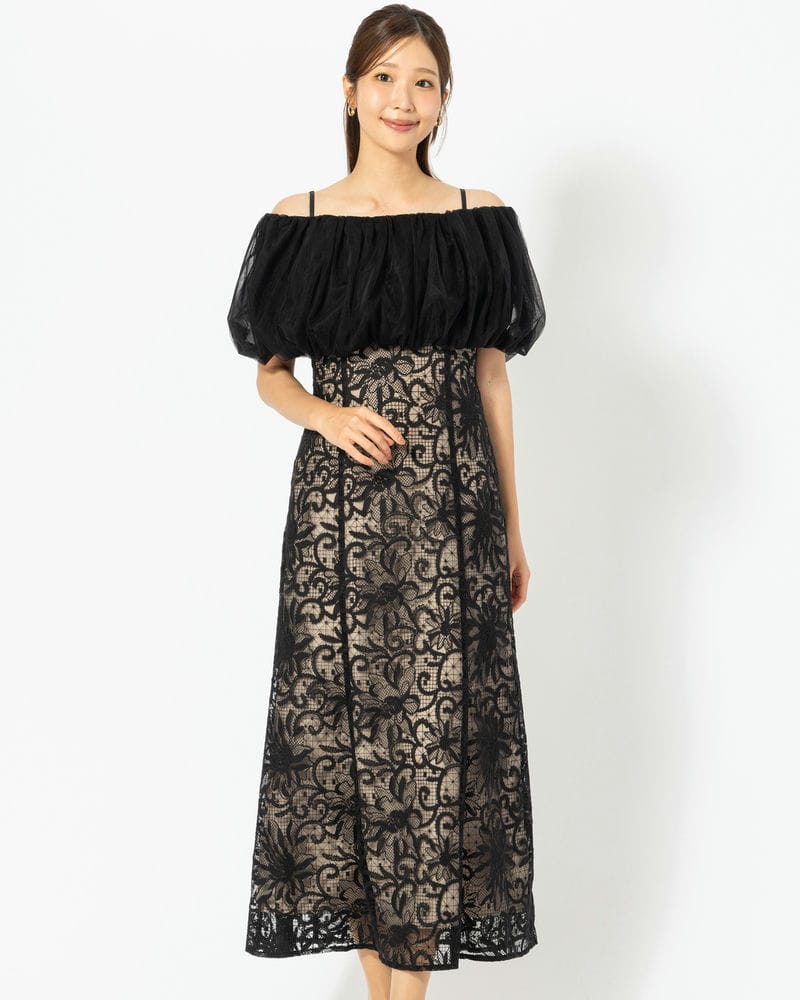 LAGUNAMOON ラグナムーン LADYチュールドッキングコクーンドレス