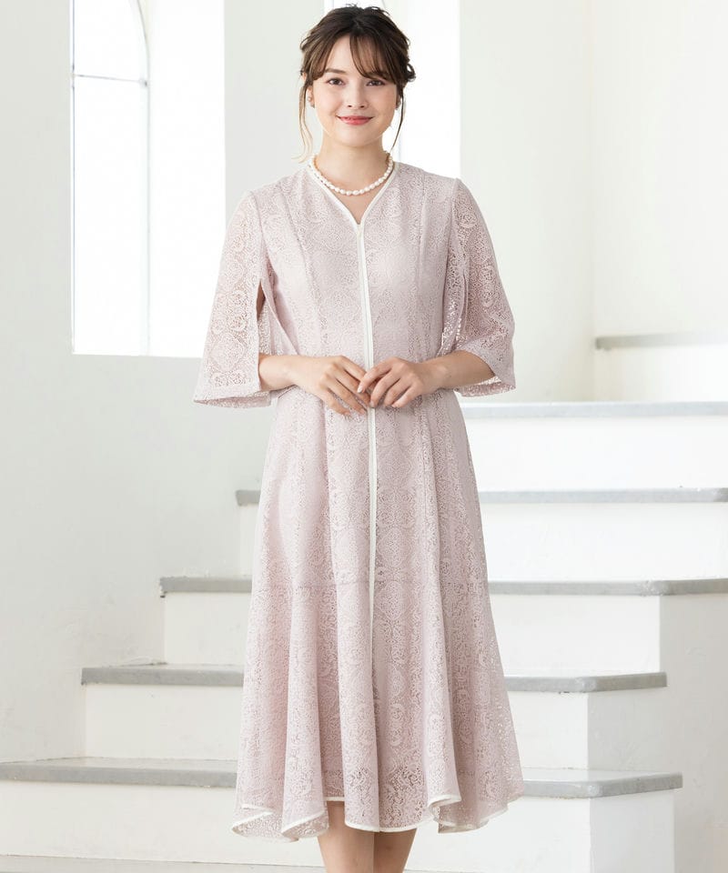 CELFORD セルフォード 刺繍カラータイトワンピース ベージュ系 | 結婚