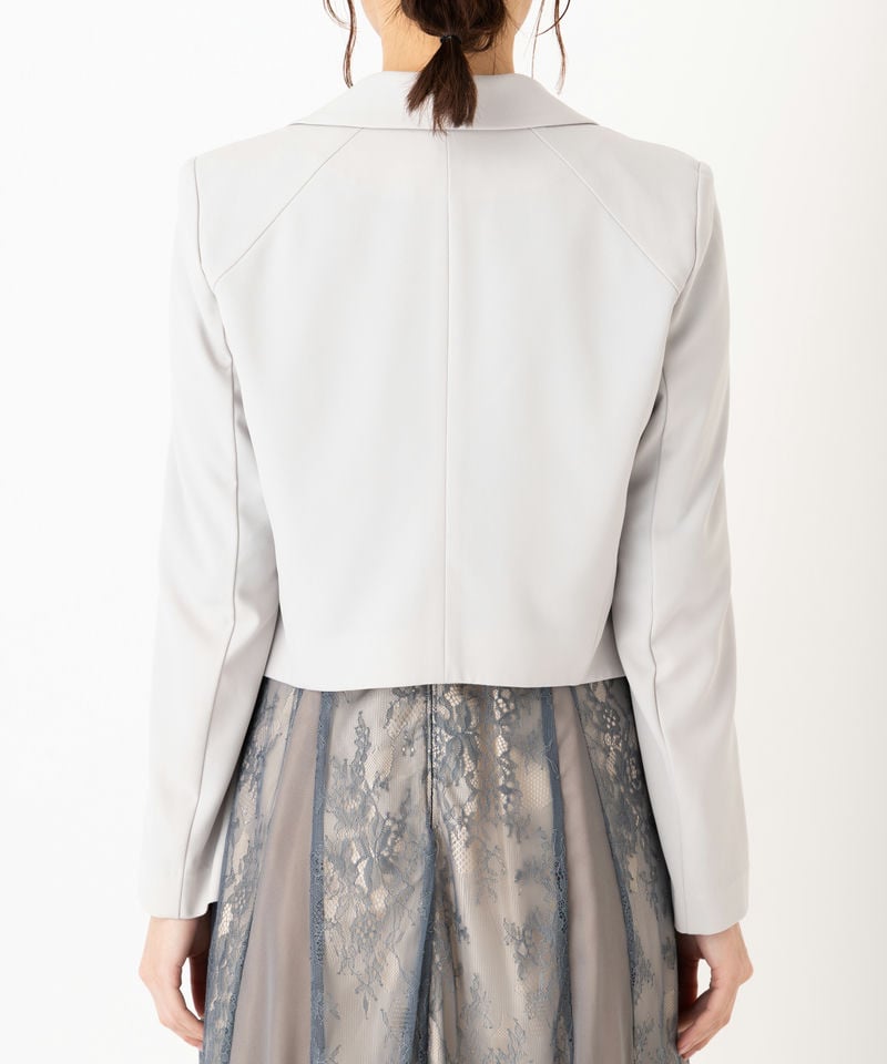 Aimer エメ 前下がりショールカラージャケット グレー系 x ベージュ系