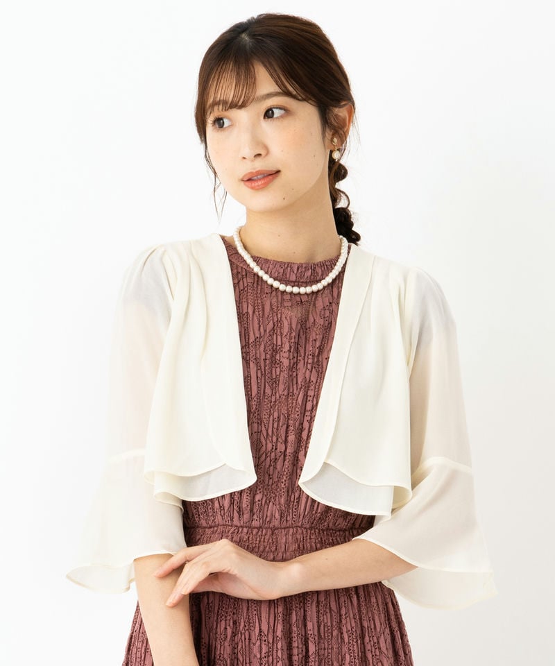 デリセノアール  シフォンボレロ Dellise Noir デリセノアール ローズシフォンボレロ ブラック系 | 結婚