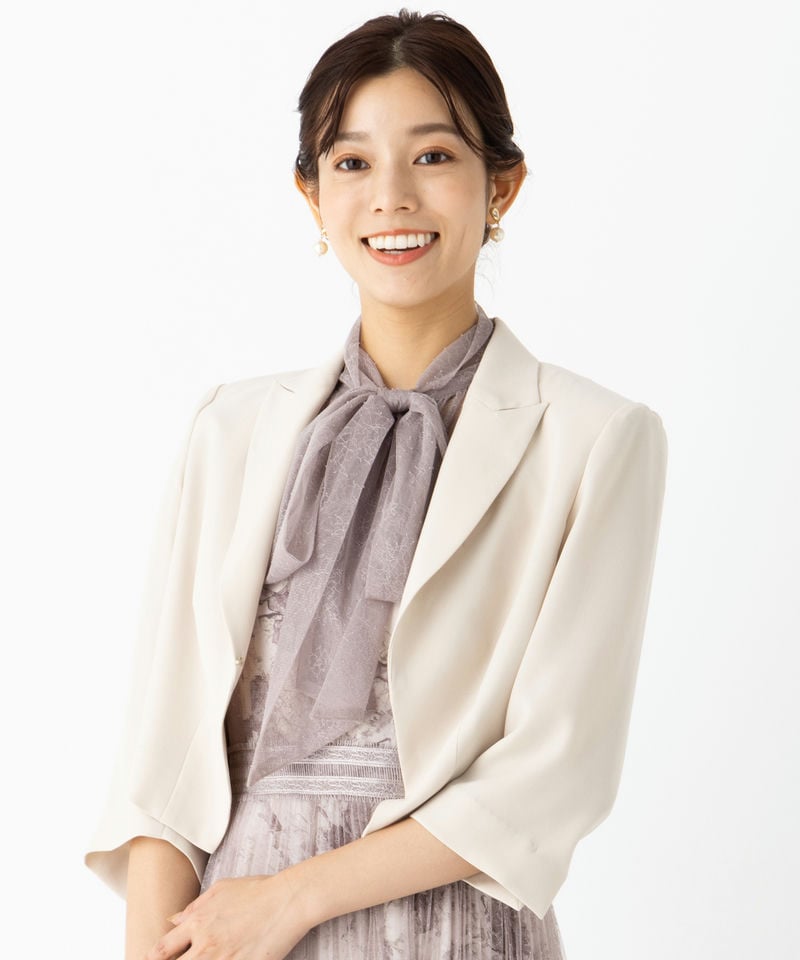 Aimer エメ 前下がりショールカラージャケット ベージュ系 | 結婚式