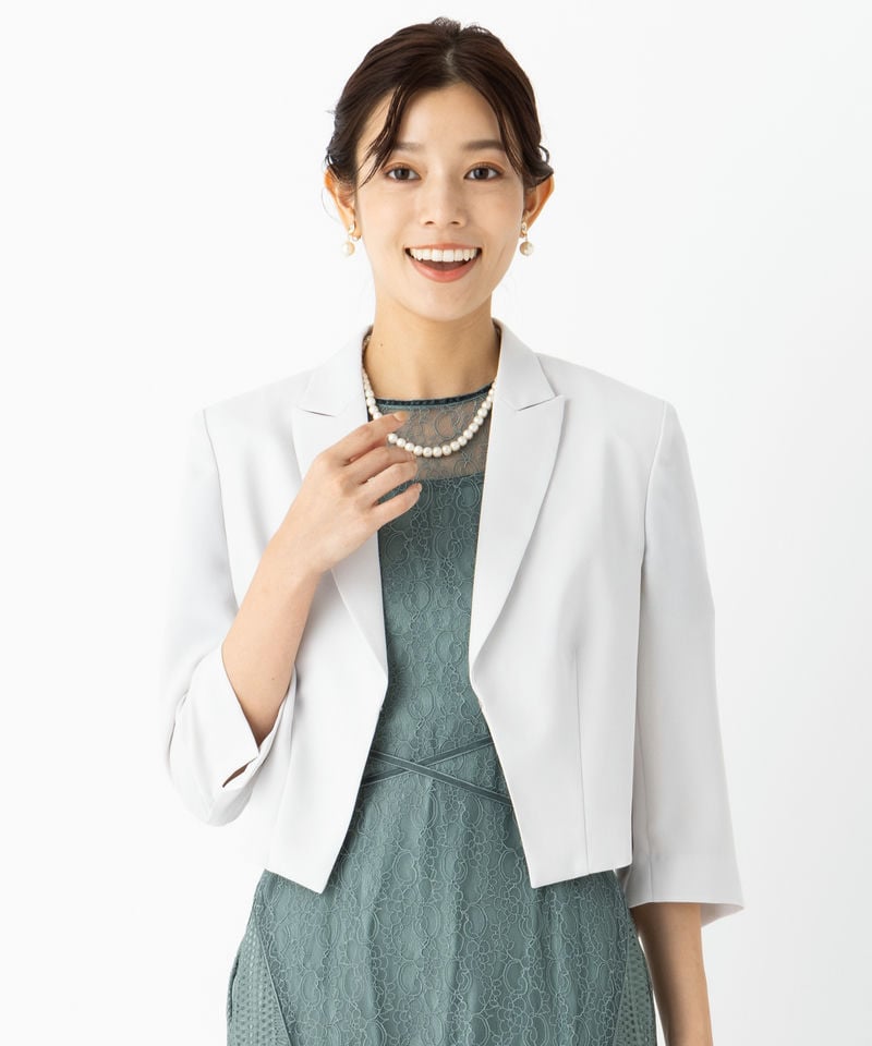 AIMER テーラードジャケット Mサイズ ライトグレー　結婚式　パーティー AIMER（エメ） ジャケット テーラードジャケット ショートテーラード
