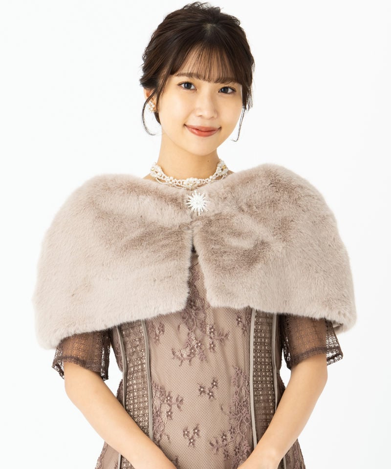 CELFORD ファーケープ CELFORD セルフォード エコファーケープ ベージュ系 | 結婚式