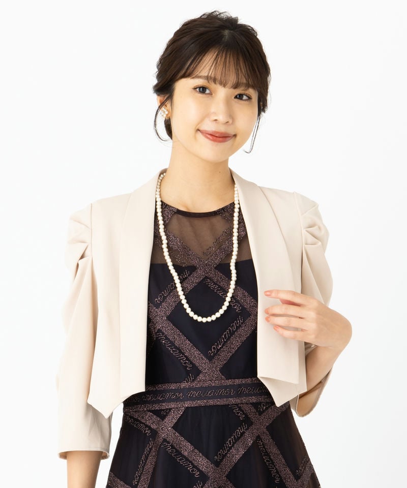 ベージュ　ボレロ Select Shop ボリュームタックスリーブボレロジャケット ベージュ系