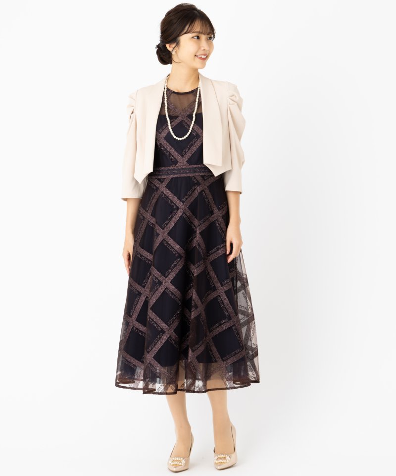 Select Shop ボリュームタックスリーブボレロジャケット ベージュ系