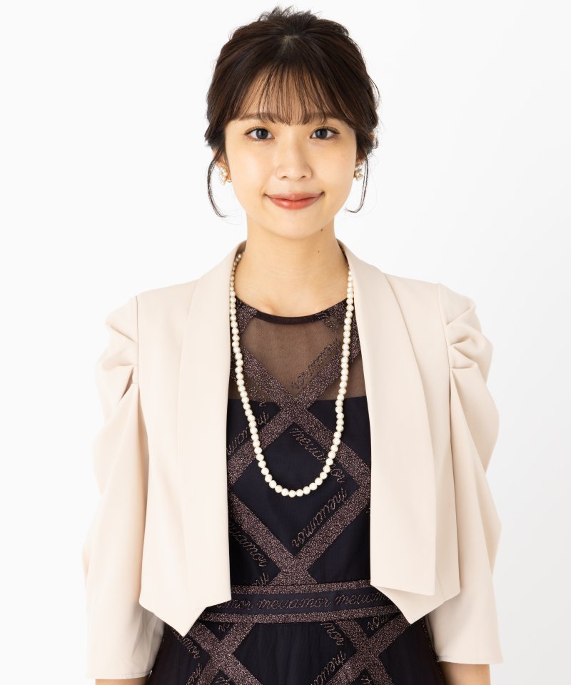 Select Shop ボリュームタックスリーブボレロジャケット ベージュ系