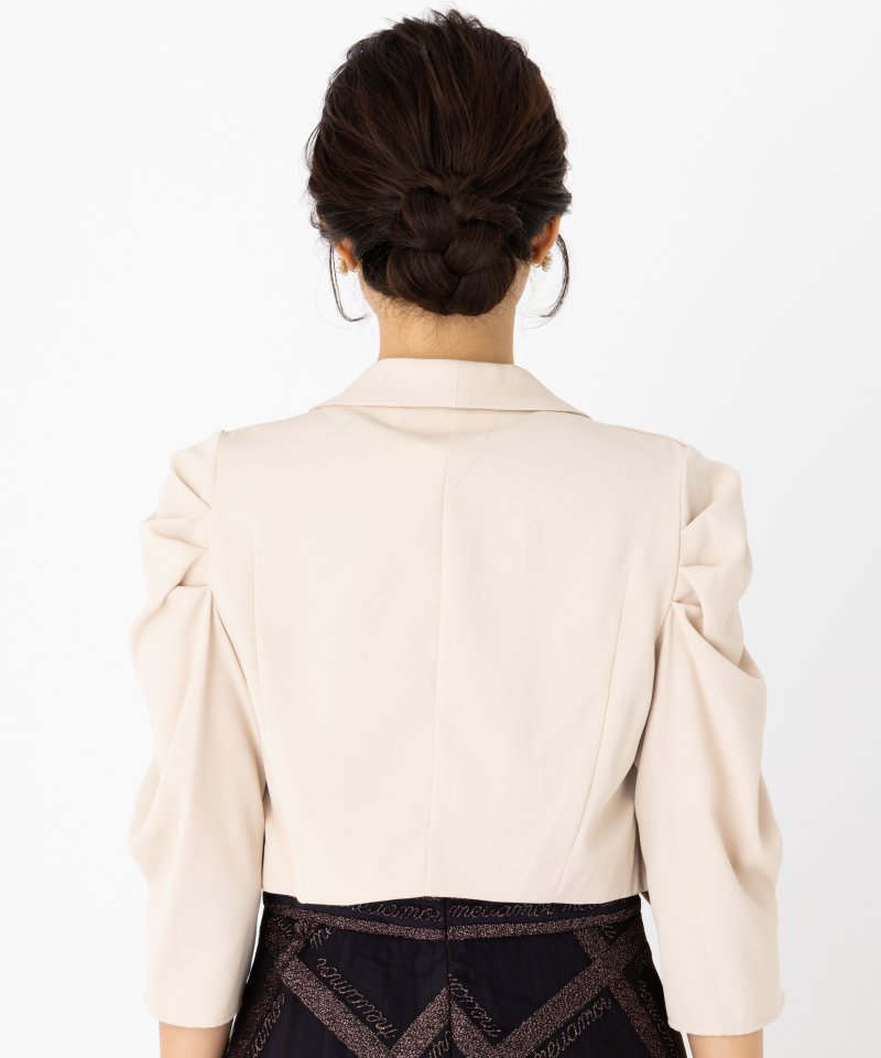 Select Shop ボリュームタックスリーブボレロジャケット ベージュ系