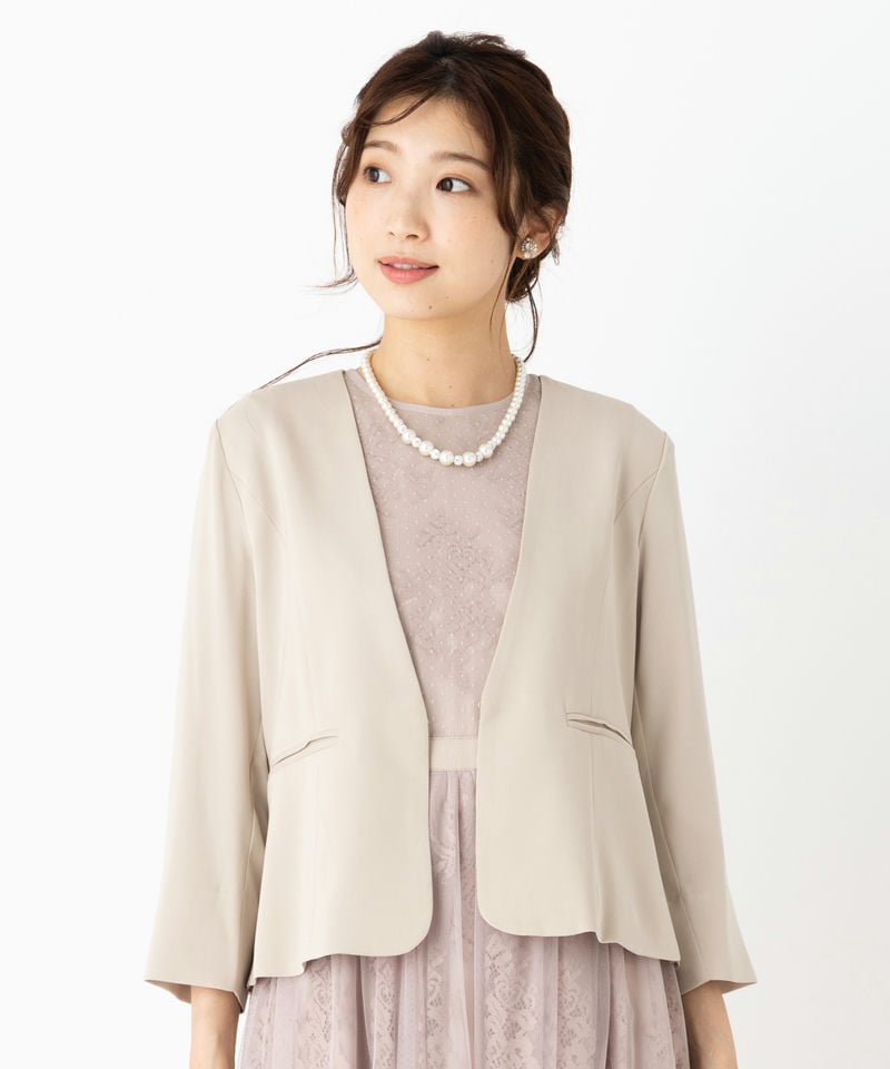 ANAYI アナイ ノーカラージャケット ベージュ系 | 結婚式パーティーの
