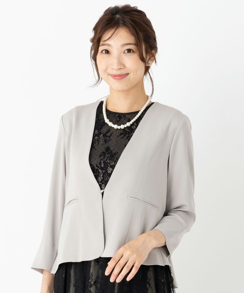 Aimer エメ 前下がりショールカラージャケット ベージュ系 | 結婚式