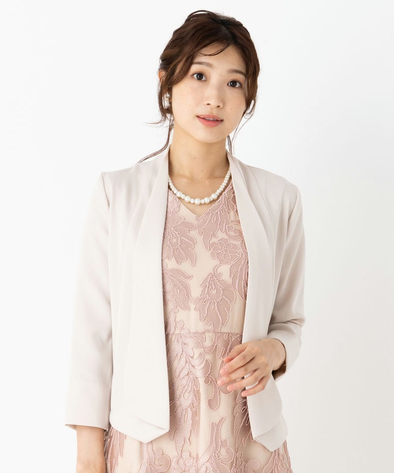 ANAYI アナイ ノーカラージャケット ベージュ系 | 結婚式パーティーの