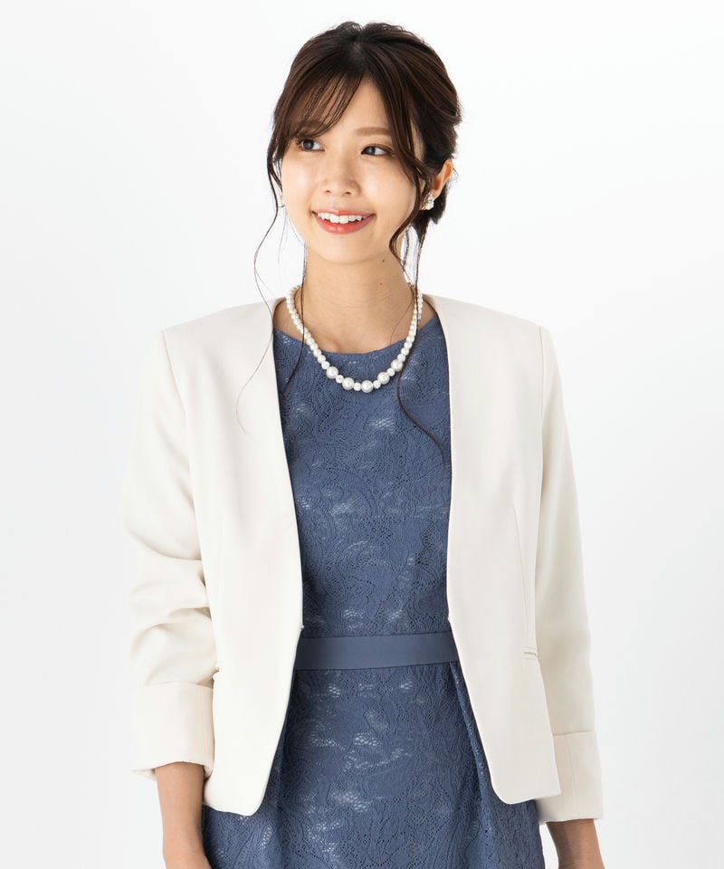 ANAYI アナイ ノーカラージャケット ベージュ系 | 結婚式パーティーの