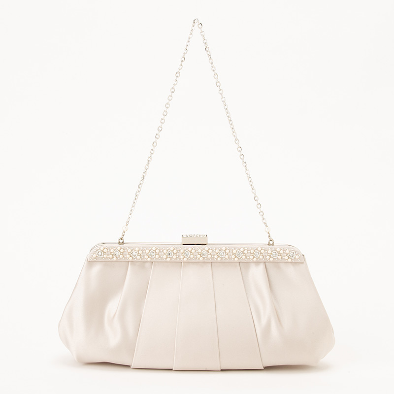 Aimer エメ サテンリボンパーティーバッグ ベージュ系 | 結婚式