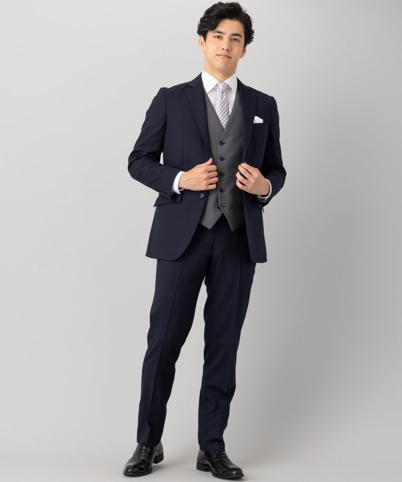 ORIHICA オリヒカ シャドーストライプフォーマルスーツ ネイビー系