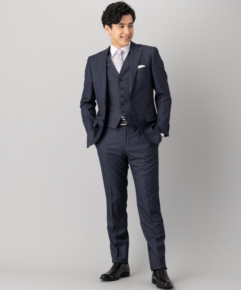 P.S.FA 【7点セット】デニム調スリーピーススーツセット ネイビー系