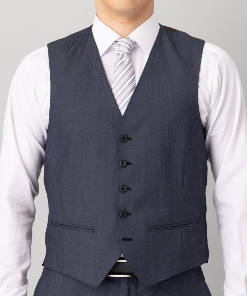 P.S.FA 【7点セット】デニム調スリーピーススーツセット ネイビー系