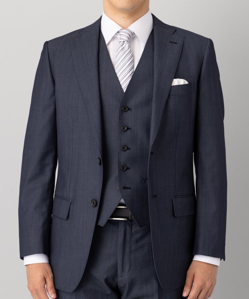 P.S.FA 【7点セット】デニム調スリーピーススーツセット ネイビー系