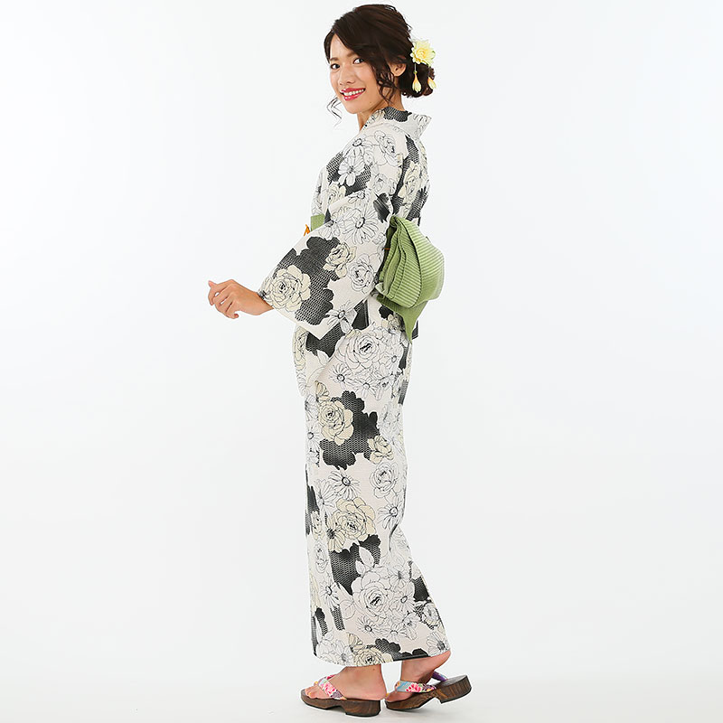 Select Shop 【浴衣フルセット】市田ひろみ 簡易着付け浴衣「白バラに