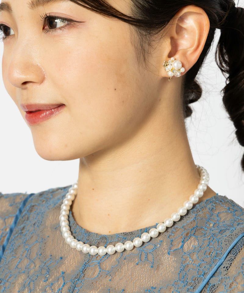 Aimer エメ【セット】パール編みネックレス+イヤリング その他 x