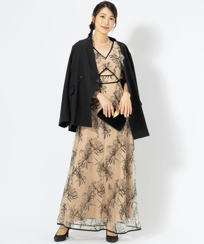 Leja レジャ フラワーシアーレースAラインドレス ベージュ系 | 結婚式