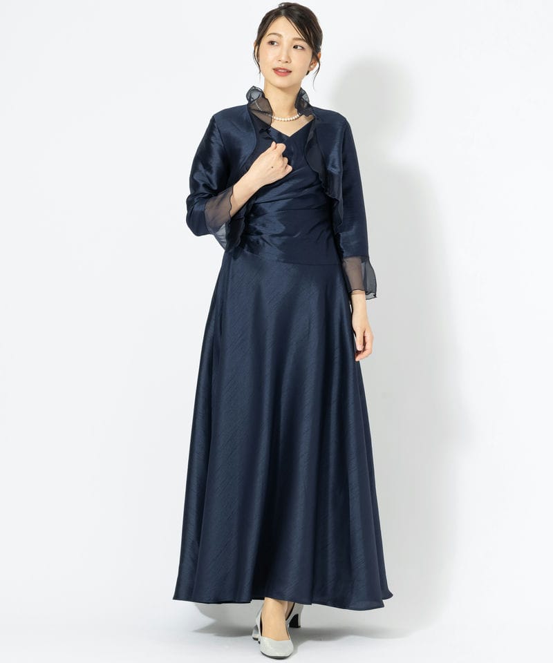 東京ソワール 【マザーズドレス】ラッセルレースボレロ付き前開き