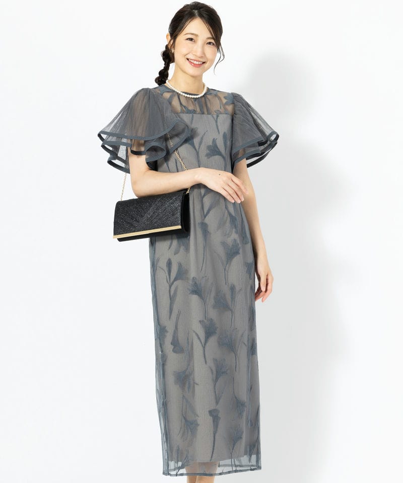 LE'RURE 【ドレス2点SET】リルアー サーキュラースリーブフラワー