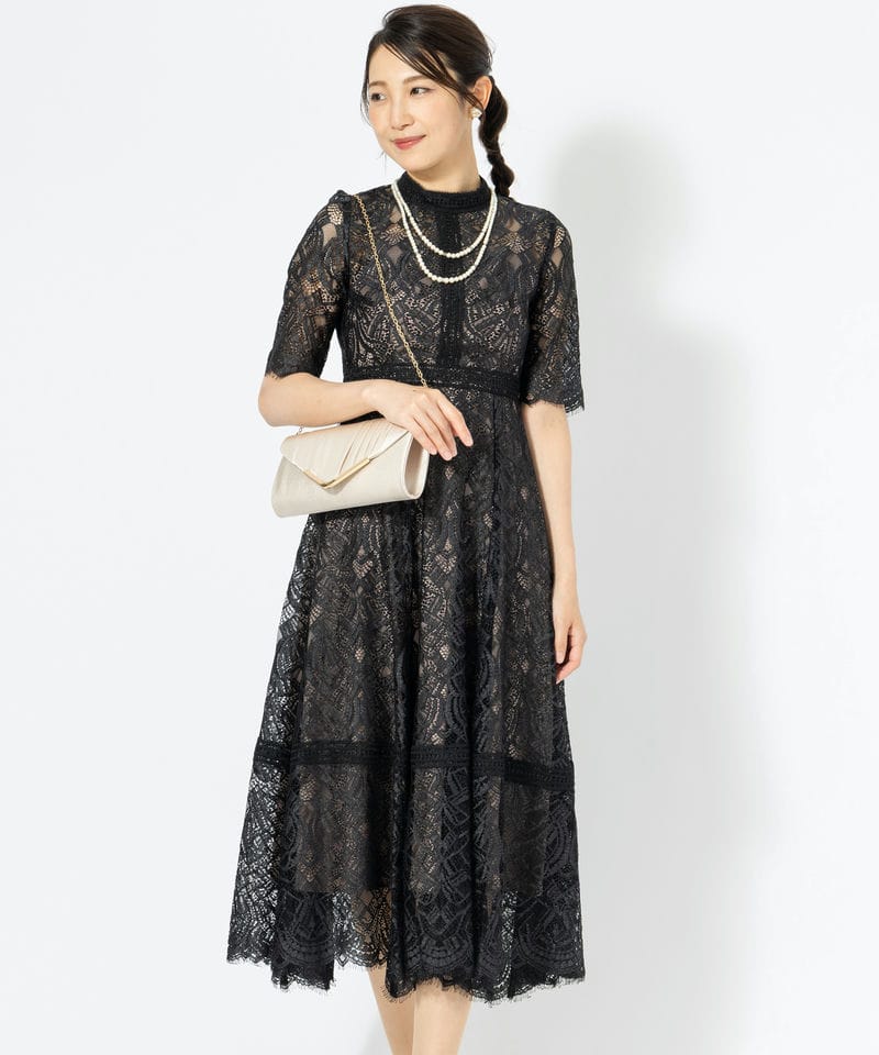 FRAY I.D フレイアイディー スモールフラワージャガードドレス