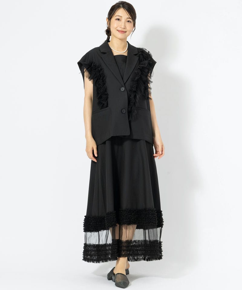 Leja レジャ チュールフリルセットアップドレス ピンク系 | 結婚式