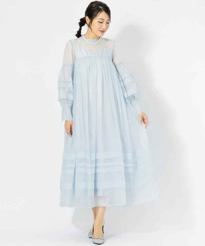 etoll. エトル ベビーコアシアーボリュームドレス ブルー系 | 結婚式