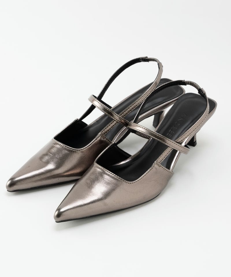 LAGUNAMOON ラグナムーン LADYアシンメトリーパンプス ブラウン系