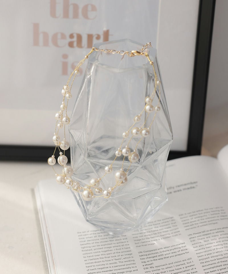 Select Shop ワイヤー3連パールネックレス その他 x ホワイト系 x