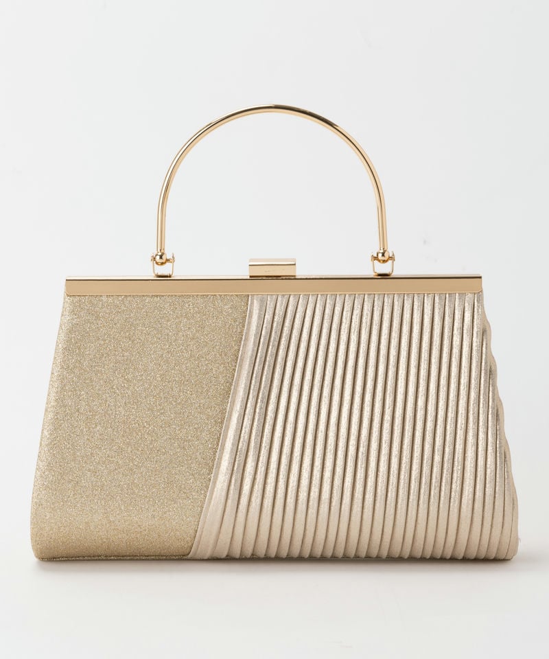 Select Shop ビーズ刺繍がま口サコッシュバッグ グレー系 x シルバー系