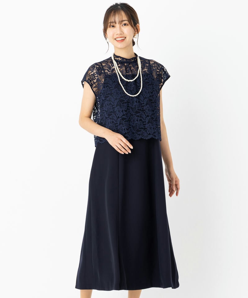 23区 レースコンビバックリボンドレス ブラック系 | 結婚式パーティー