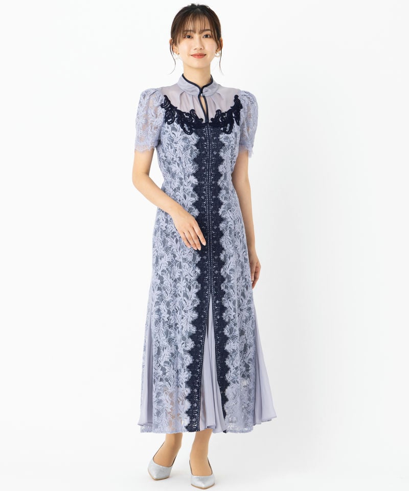 SNIDEL スナイデル シノワズリレースドレス その他 x ブルー系 | 結婚