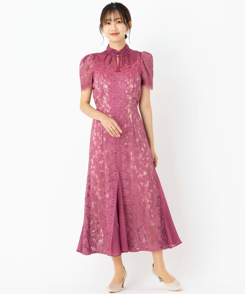 SNIDEL スナイデル シノワズリレースドレス ピンク系 | 結婚式