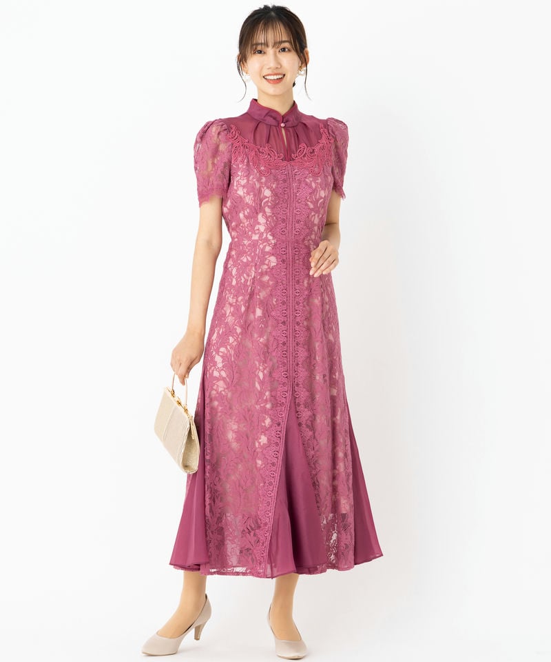 SNIDEL スナイデル シノワズリレースドレス ピンク系 | 結婚式