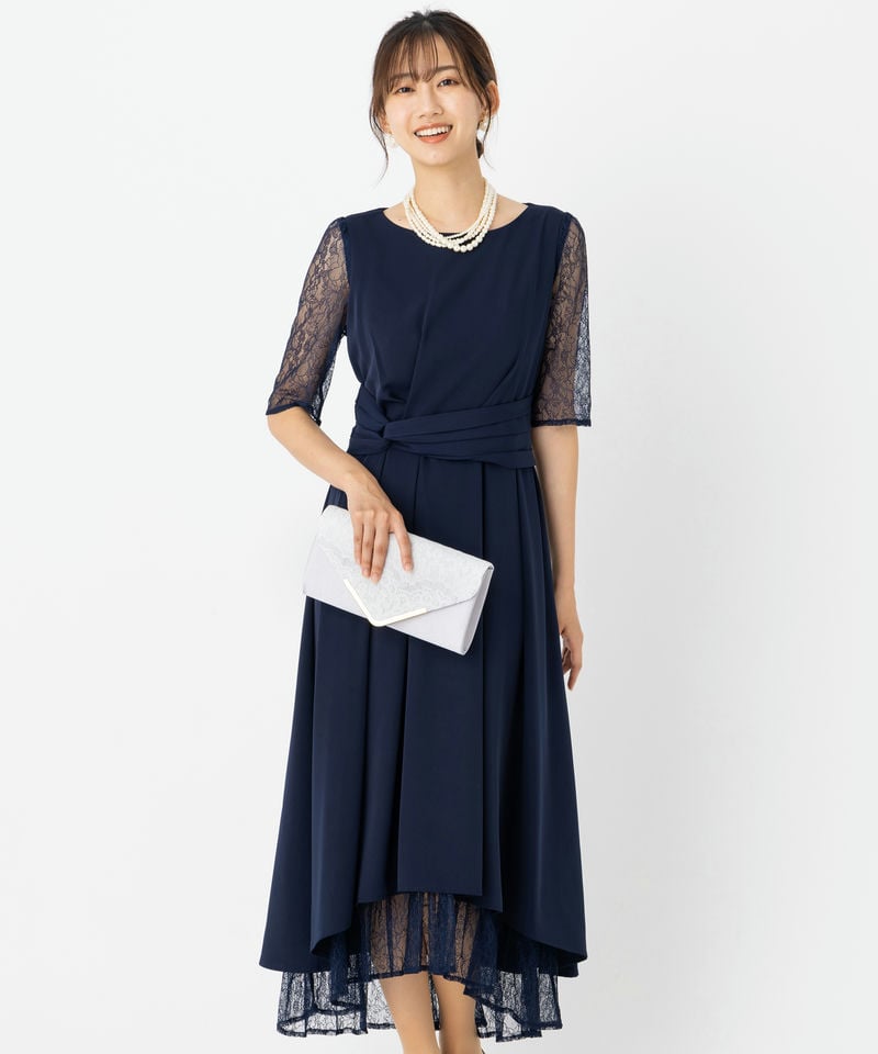 Aimer エメ フラワーブーケレースドレス ネイビー系 | 結婚式