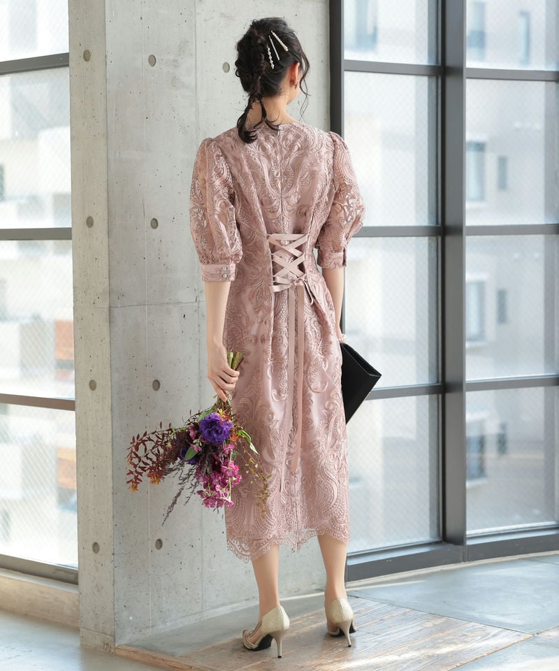 Select Shop エンブロイダリーコクーンドレス その他 x ピンク系