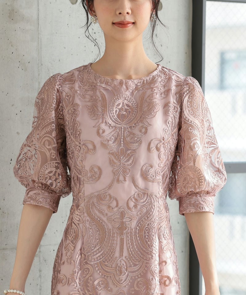 Select Shop エンブロイダリーコクーンドレス その他 x ピンク系