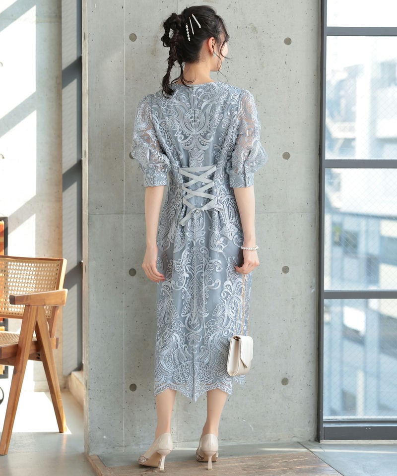 Select Shop エンブロイダリーコクーンドレス その他 x ブルー系