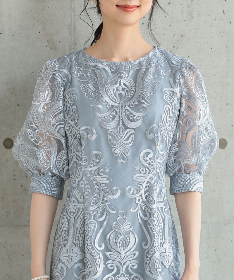 Select Shop エンブロイダリーコクーンドレス その他 x ブルー系