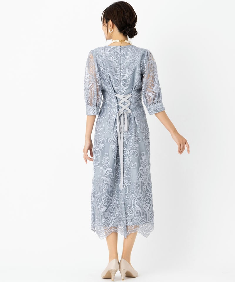 Select Shop エンブロイダリーコクーンドレス その他 x ブルー系