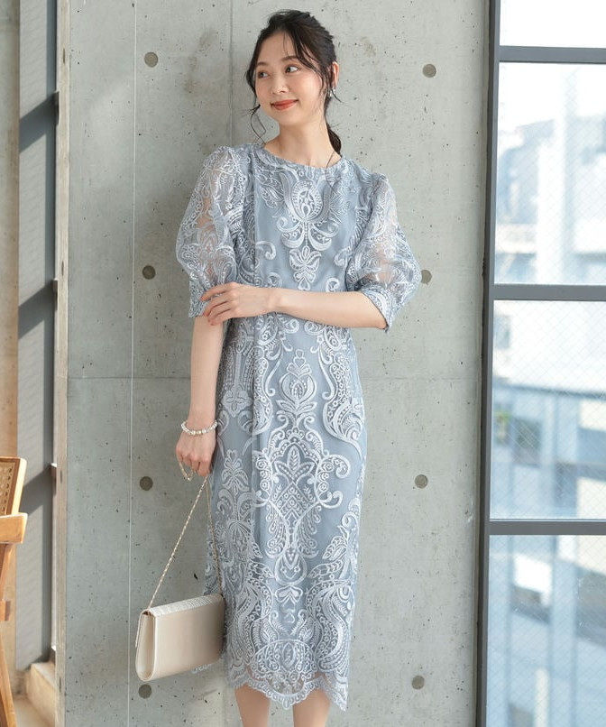 Select Shop エンブロイダリーコクーンドレス その他 x ブルー系