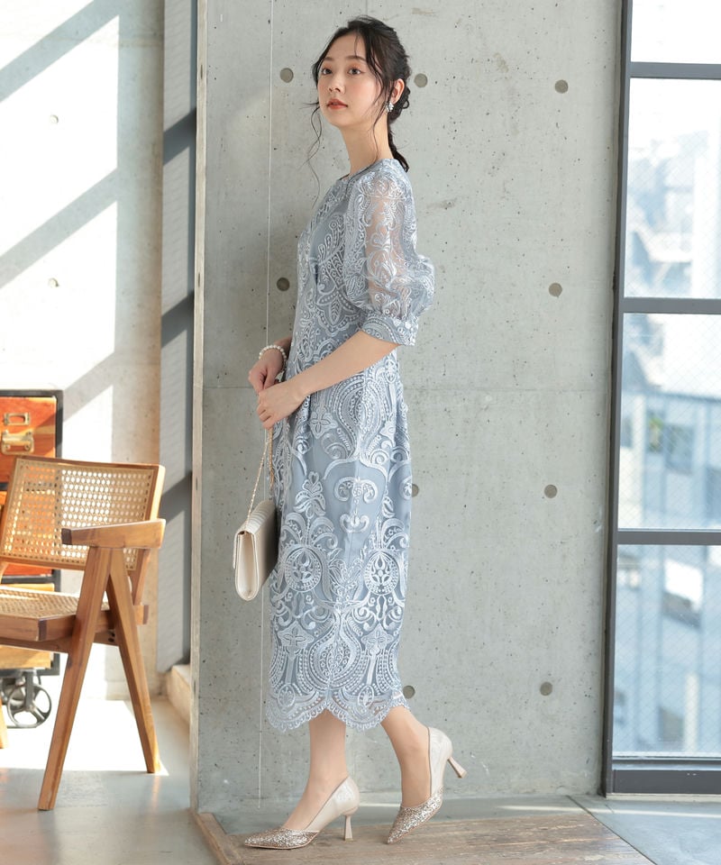 Select Shop エンブロイダリーコクーンドレス その他 x ブルー系